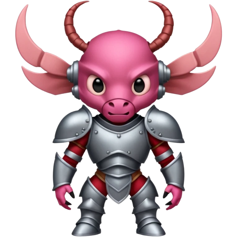 Pink Viking Ant with armor emoji