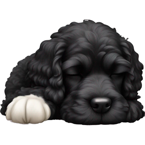 Black cockerpoo sleeping emoji