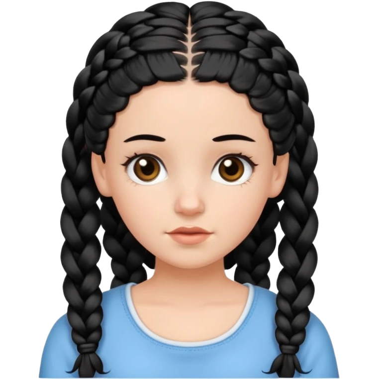 white girl with baby hair full braids black emoji
