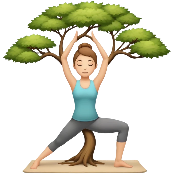 person in tree pose yoga balance emoji