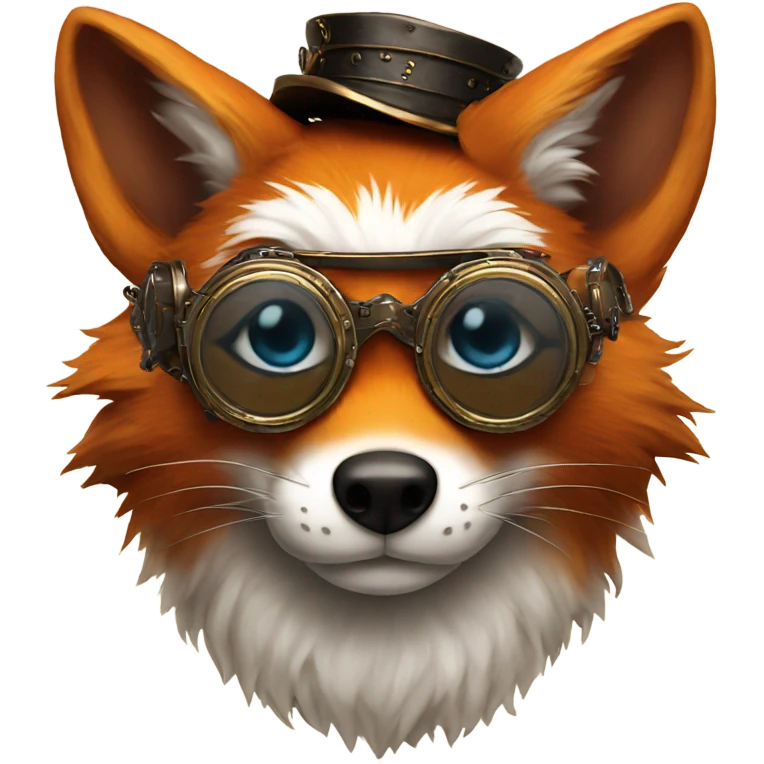 fox with glasses steampunk emoji