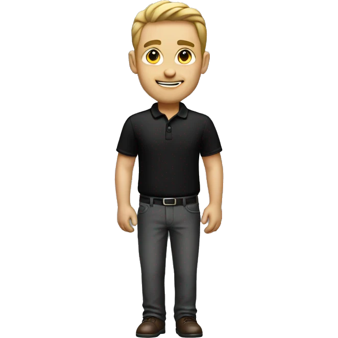 sales guy with black polo shirt emoji
