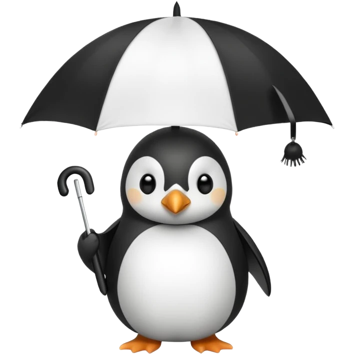 Penguin with polka-dot umbrella emoji