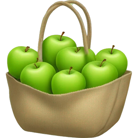 A bag of green apples that would be at a grocery store emoji