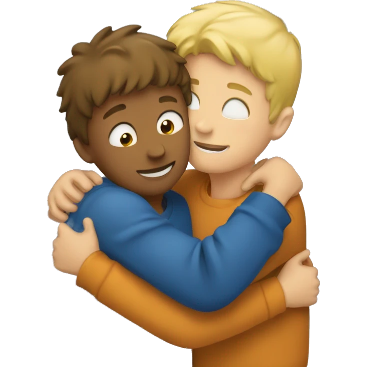 Two boys hugging emoji