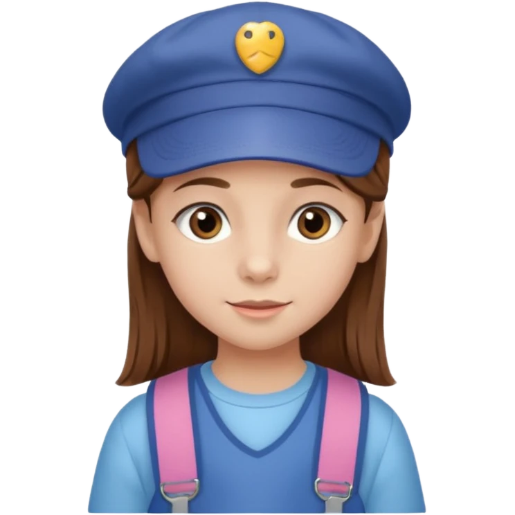 Une fille qui s’appelle Angèle aux cheveux marrons de neuf ans, qui adore les Capi, barra et aux yeux gris emoji