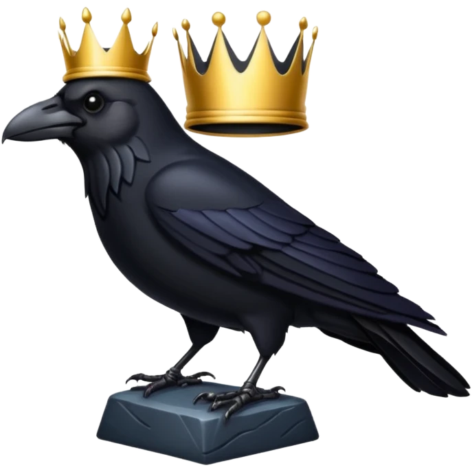 dark raven with crown emoji