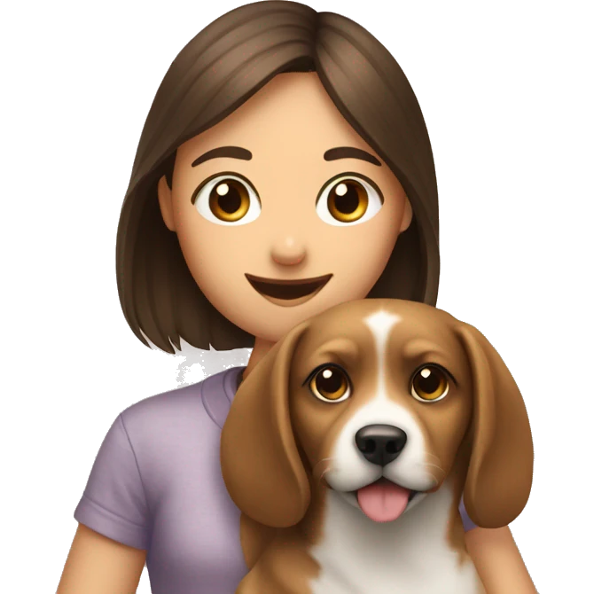Dog whit girl emoji