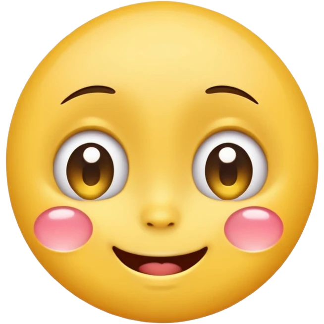 cute emoji with big eyes, smiling and crying tears of happiness emoji