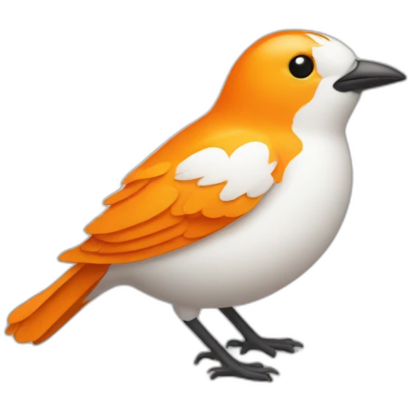 Orange and white bird emoji