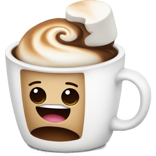 Coffee with marshmallow emoji