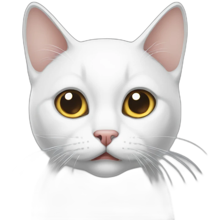 White gato confused emoji