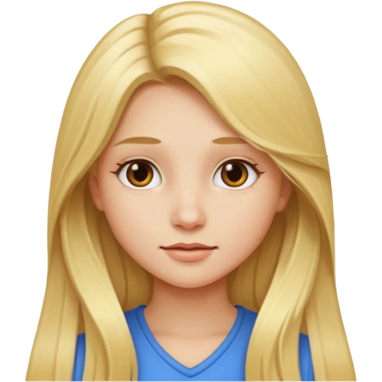 Una chica con pelo largo rubio y de piel clara  emoji