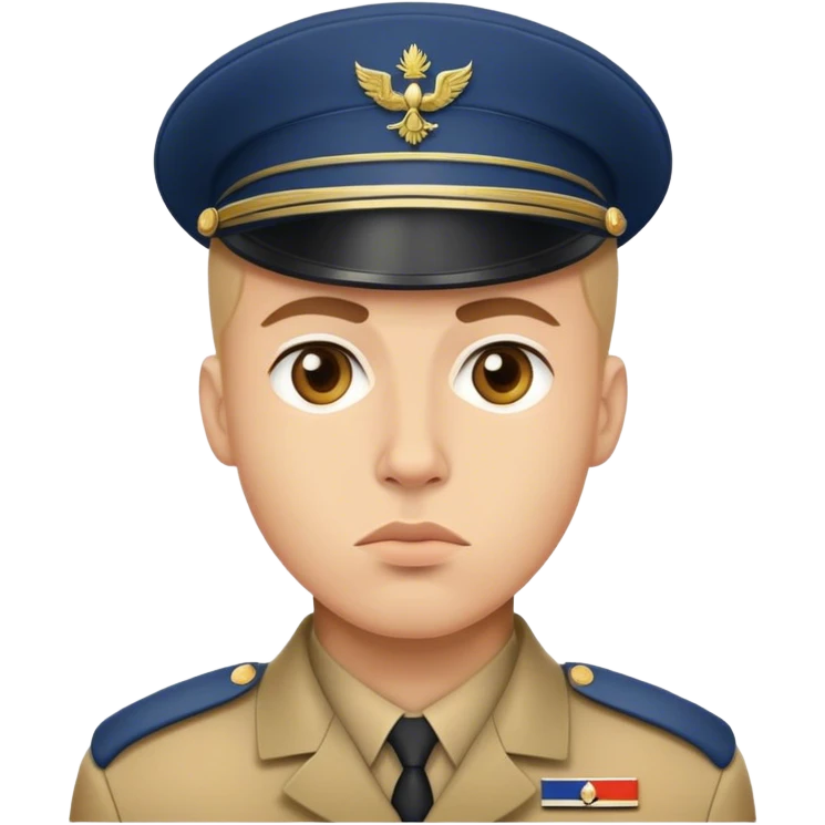 photorealistic serious french modern soldier emoji