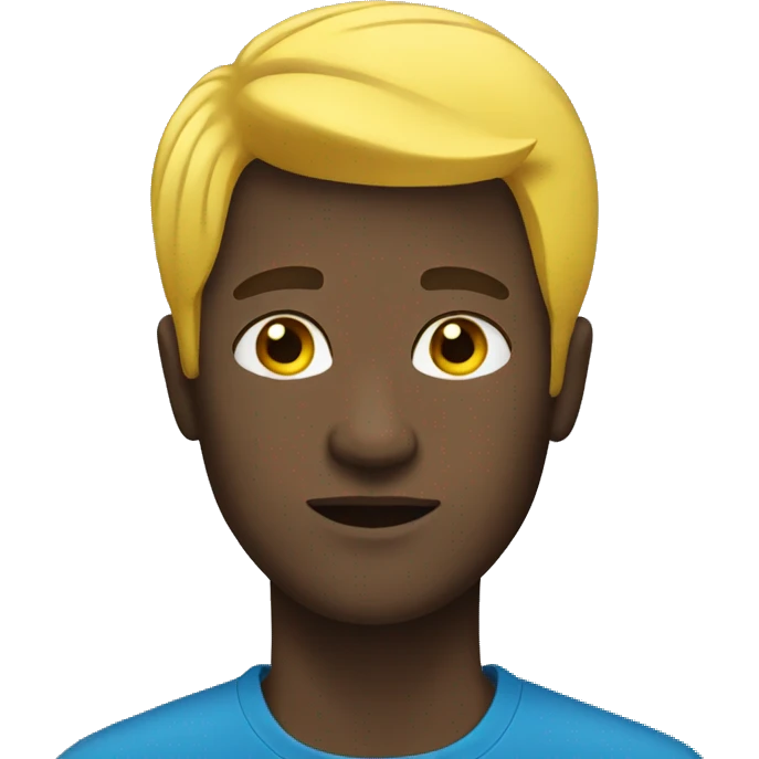 black man with yellow hair and blue eyes emoji