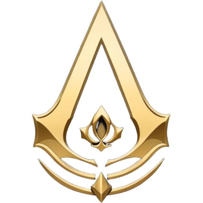 Assassin creend logo emoji in gold and black shaddow  emoji
