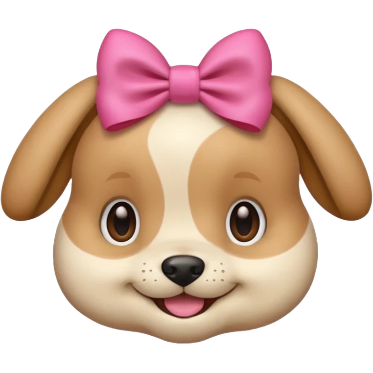 This puppy HEAD 🐶 with a pink bow, please in apple ios emoji stylem emoji