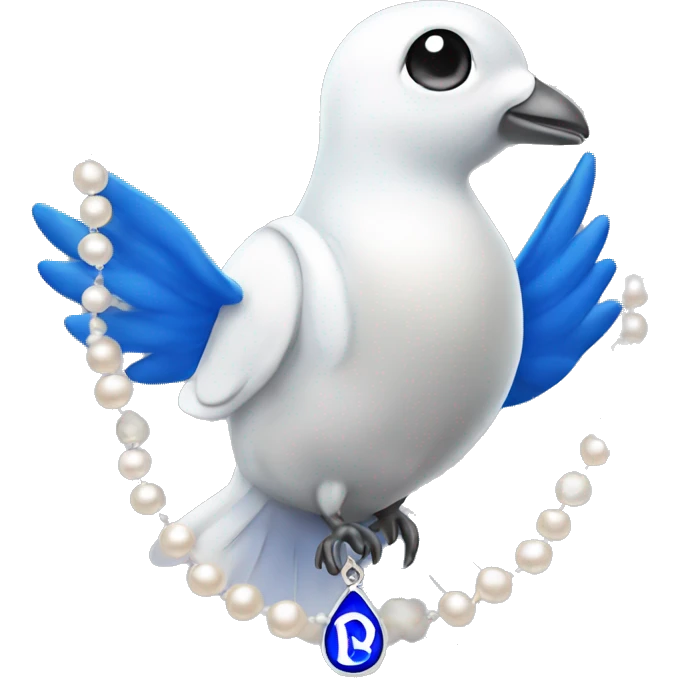 zeta phi beta dove with pearl necklace  emoji