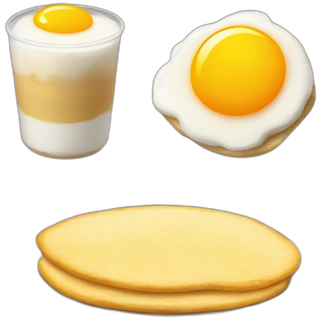 desayuno huevo revueltos con arepa y queso encima emoji