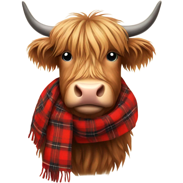 Highland cow in red plaid  emoji