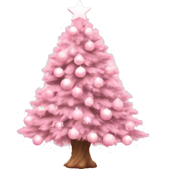 Aesthetic baby pink Christmas tree emoji