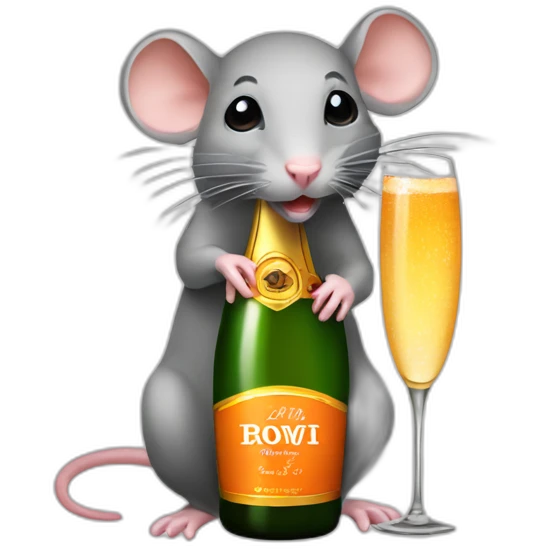 rat with orange label champagne emoji