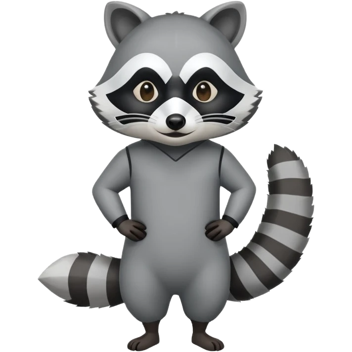 Flat design style raccoon emoji