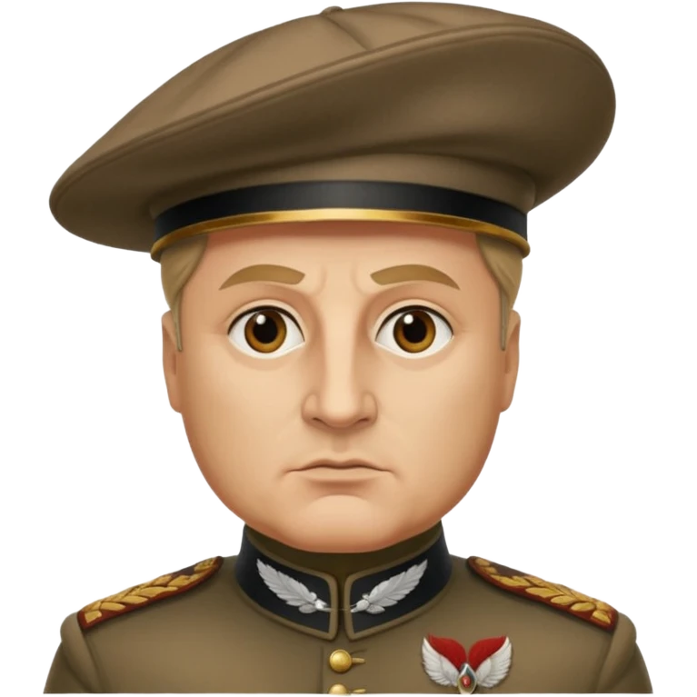 Mussolini com chapéu de penacho emoji