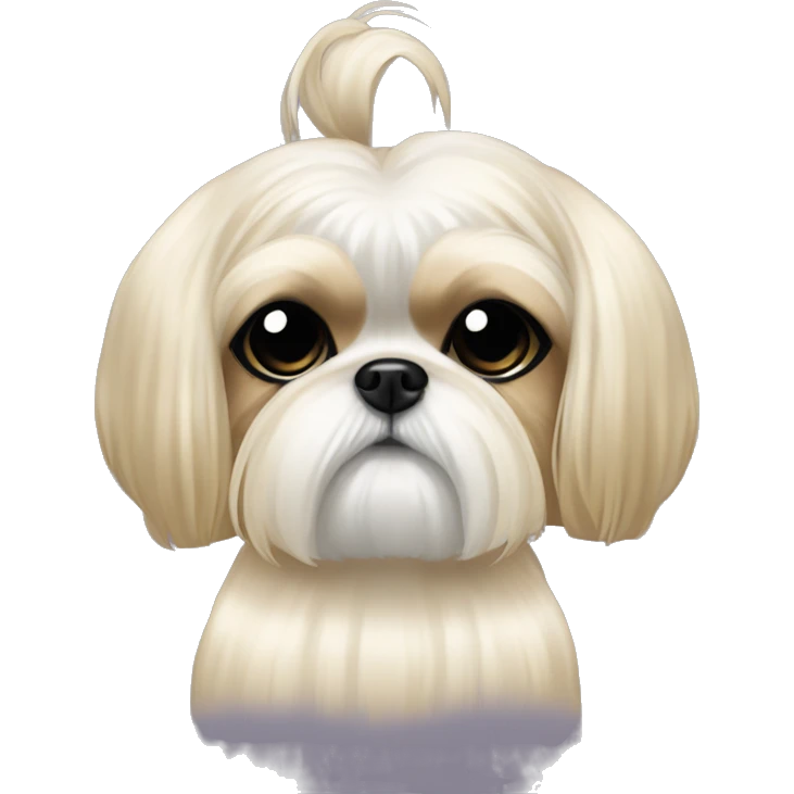 golden cream shih tzu white girl cute medium hair goth bow emoji