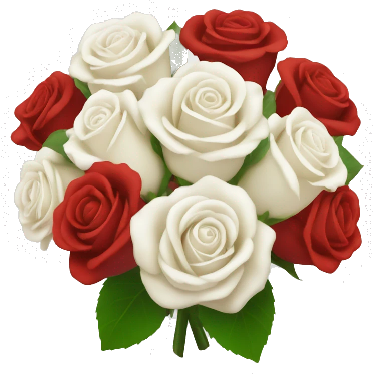 red and white rose bouquet emoji