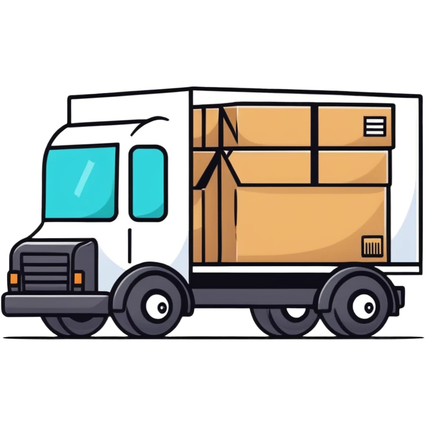 delivery truck with packages emoji