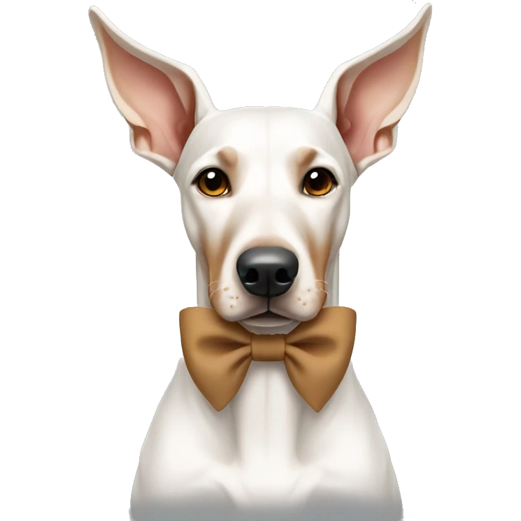 white doberman with tan bow emoji