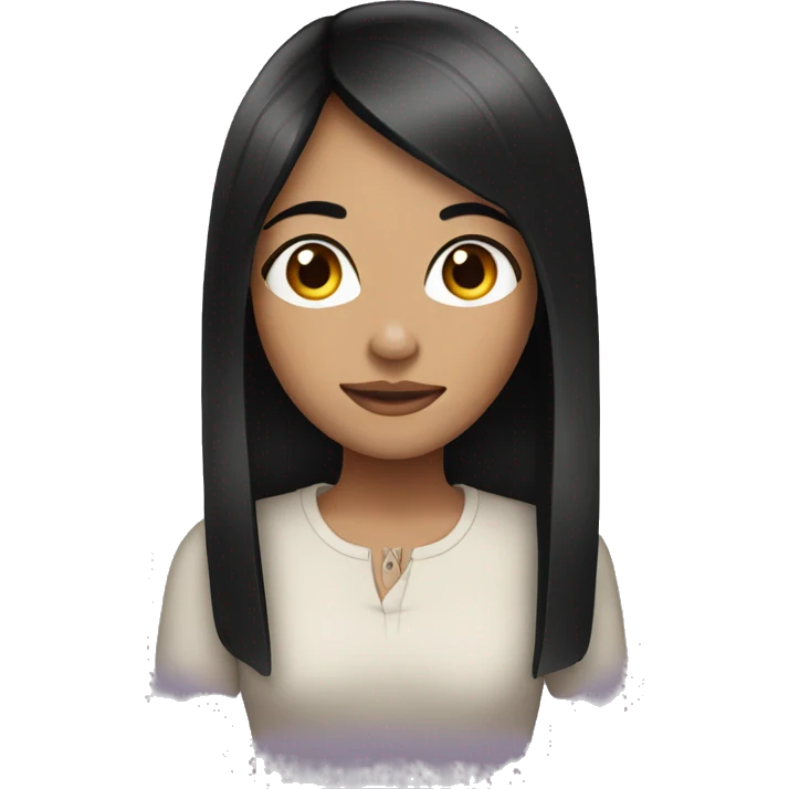 Girl with a black straight hair emoji