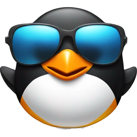 Penguin with sunglasses emoji