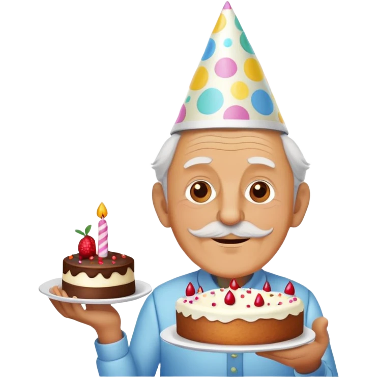 Old man having birthday emoji