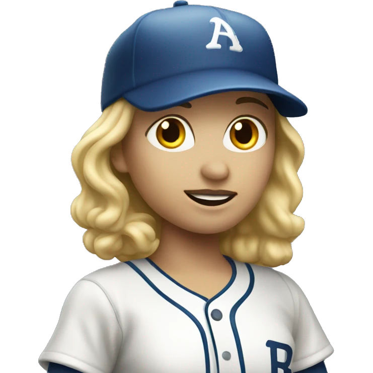 baseball card character. Blonde female emoji