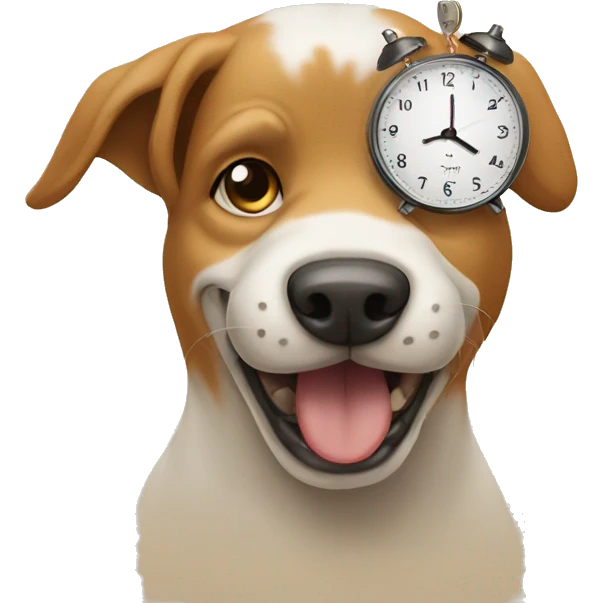 dog with a clock emoji