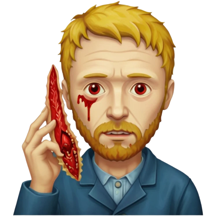van gogh holding an ear in his hand emoji