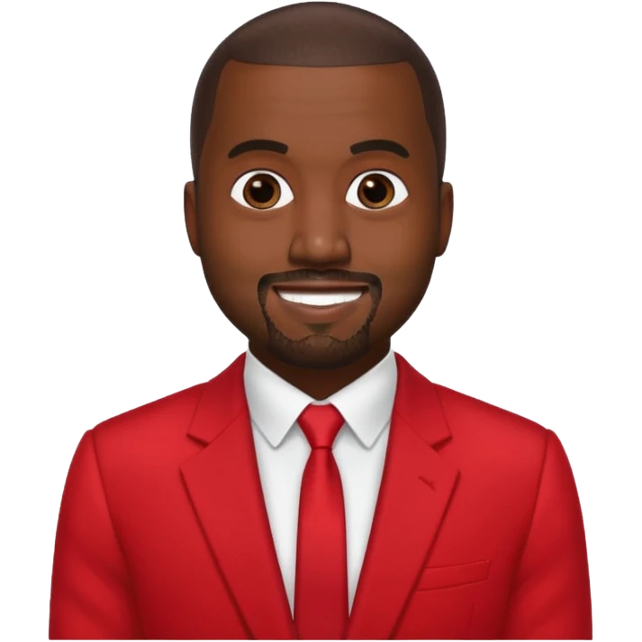 kanye west in red suit emoji