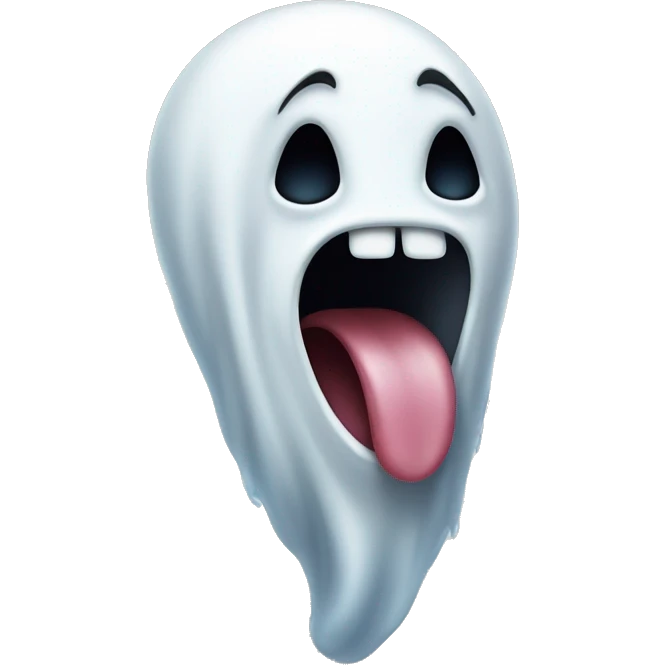 Ghost face sticking out his tongue  emoji