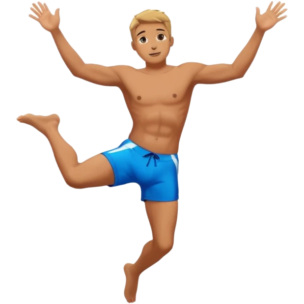 person leaping off a cliff into a lake emoji