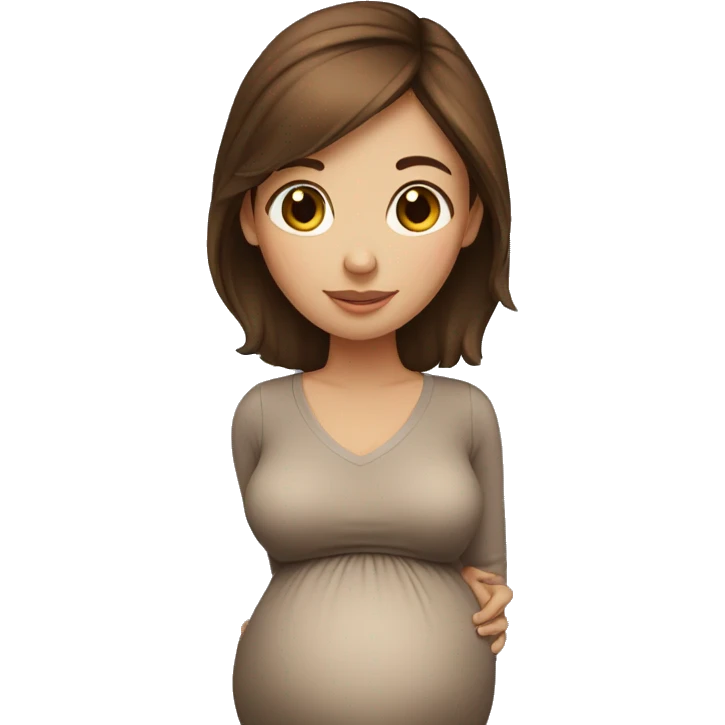 Brown hair girl pregnant  emoji