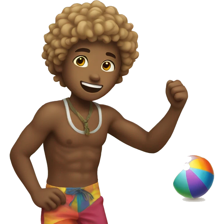 boys having fun at beach emoji