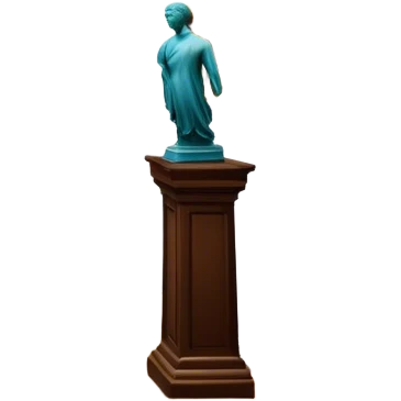 An icon featuring an elegant art gallery with classic paintings hanging on the walls, and sculptures displayed on pedestals. Visitors admire the exhibits, capturing the essence of culture, history, and art. Set against a transparent background. emoji