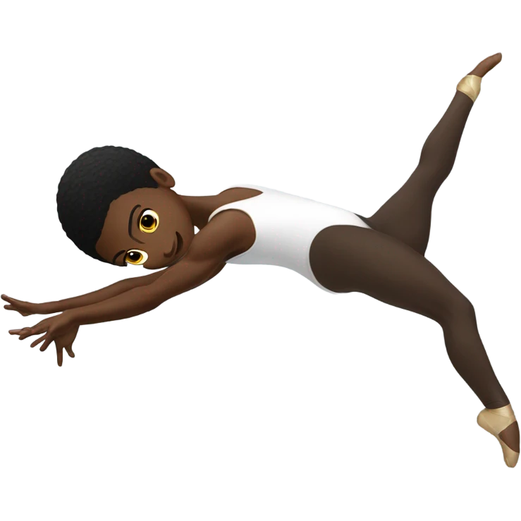 black gymnast doing flip emoji