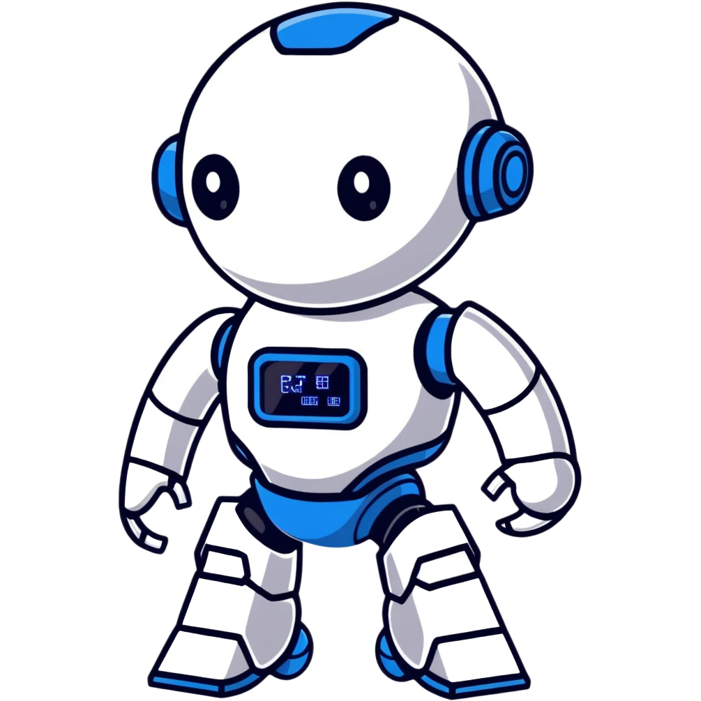Sleek humanoid robot with chrome body and glowing blue circuitry lines emoji