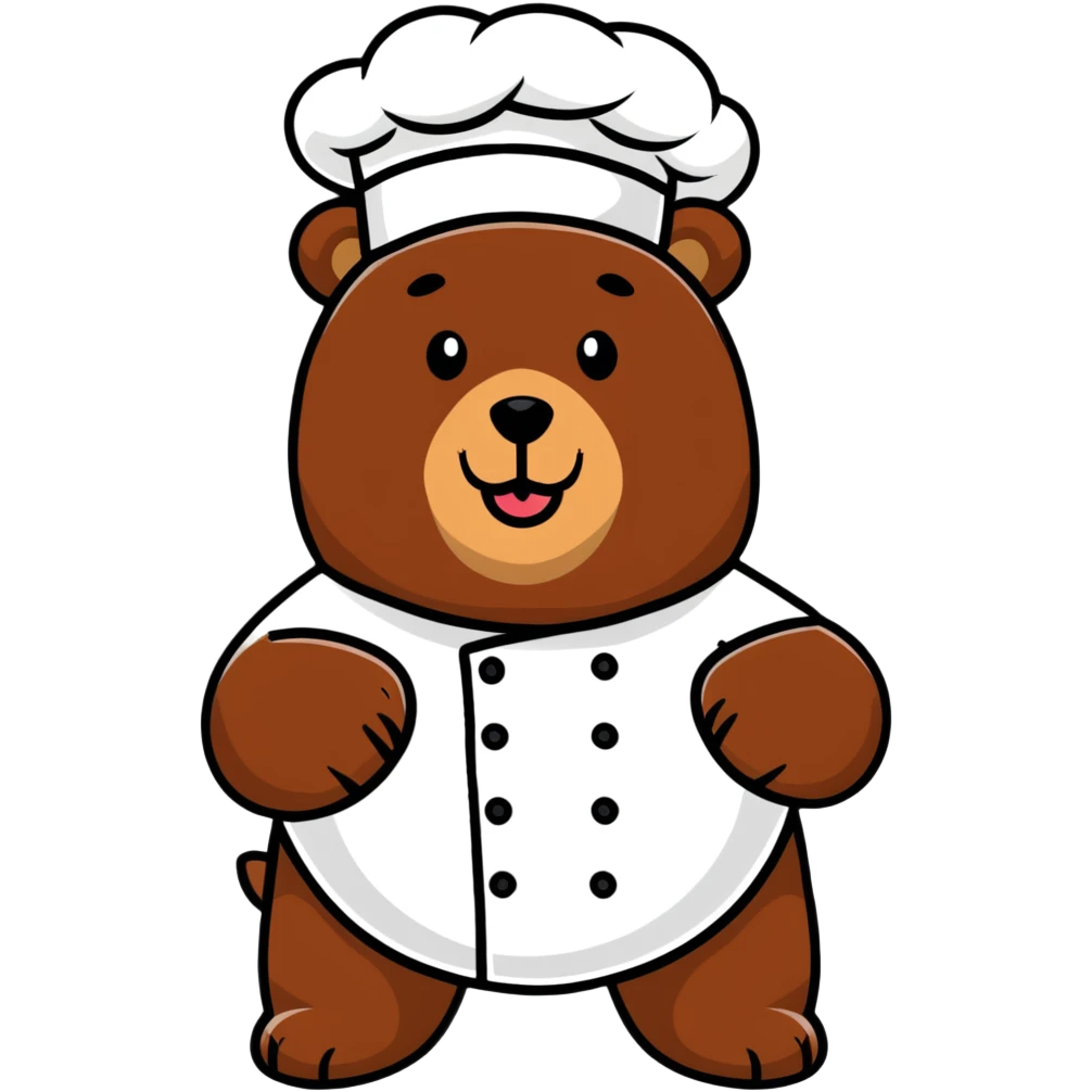  Realistic Grizzly bear wearing a chef hat  emoji