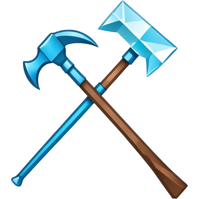 Minecraft diamond pickaxe with brown handle emoji