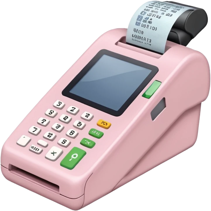 Light Pale Pink payment terminal PRINTING RECEIPT emoji