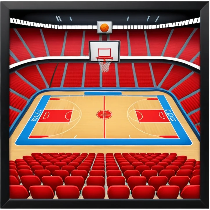 basketball stadium (#00A3E0) and red (#F9423A) emoji